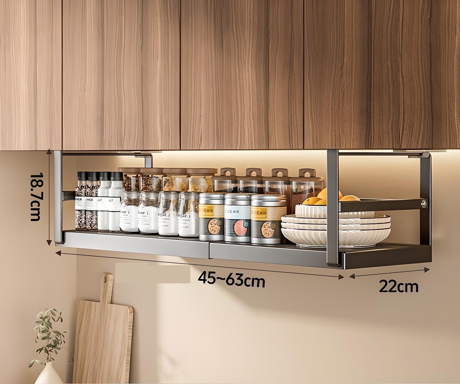๐ก Adjustable Under-Cabinet Storage Rack โ Space-Saving Kitchen Organizer